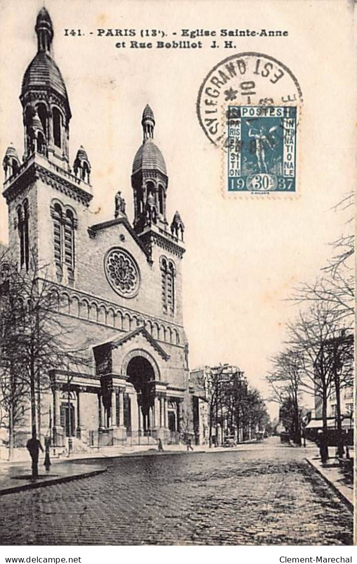 PARIS - Eglise Sainte Anne Et Rue Bobillot - Très Bon état - Arrondissement: 13