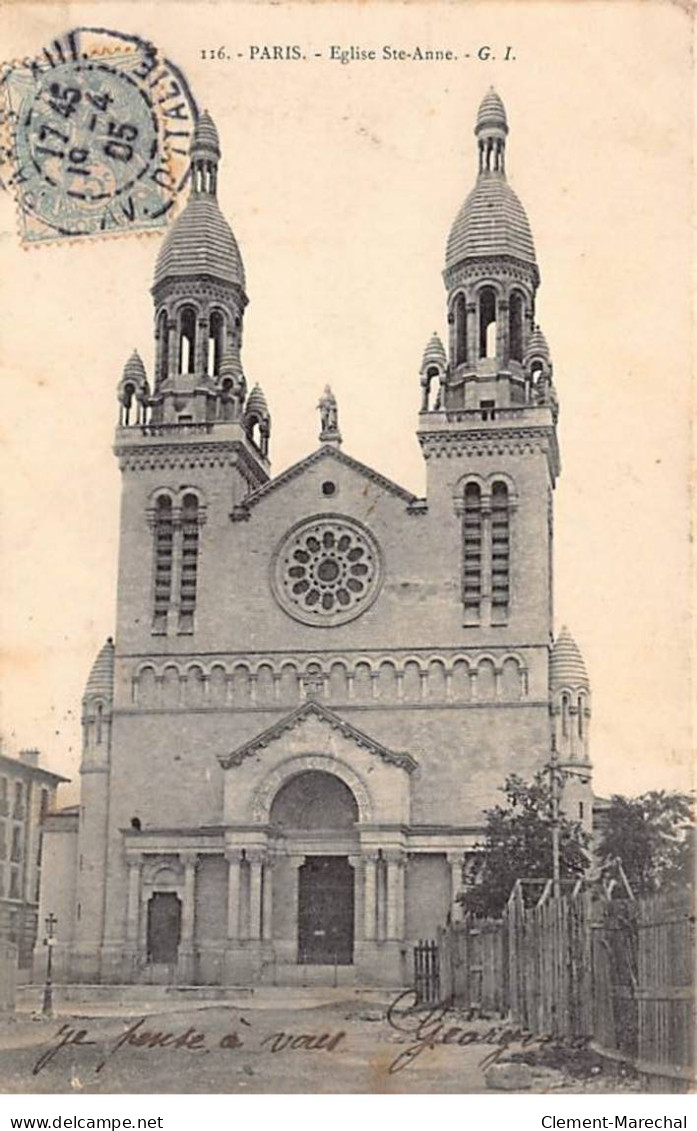 PARIS - Eglise Sainte Anne - Très Bon état - Pubs, Hotels, Restaurants