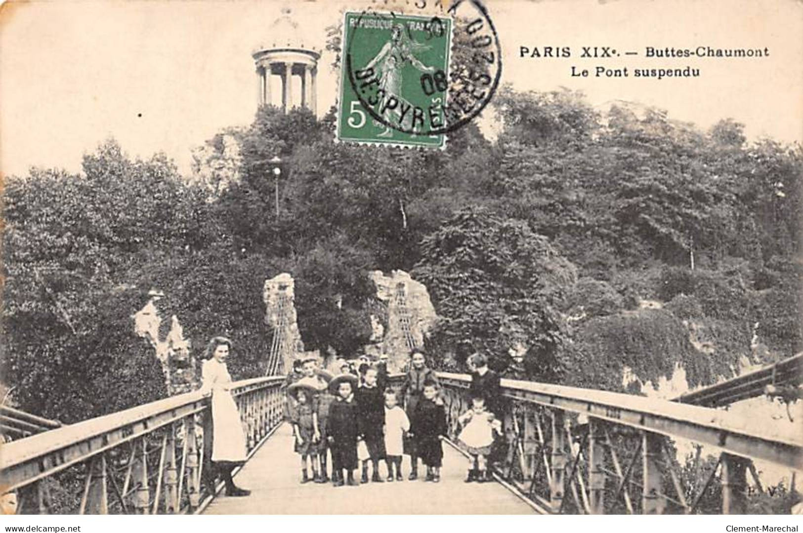 PARIS - Buttes Chaumont - Le Pont Suspendu - Très Bon état - Arrondissement: 19