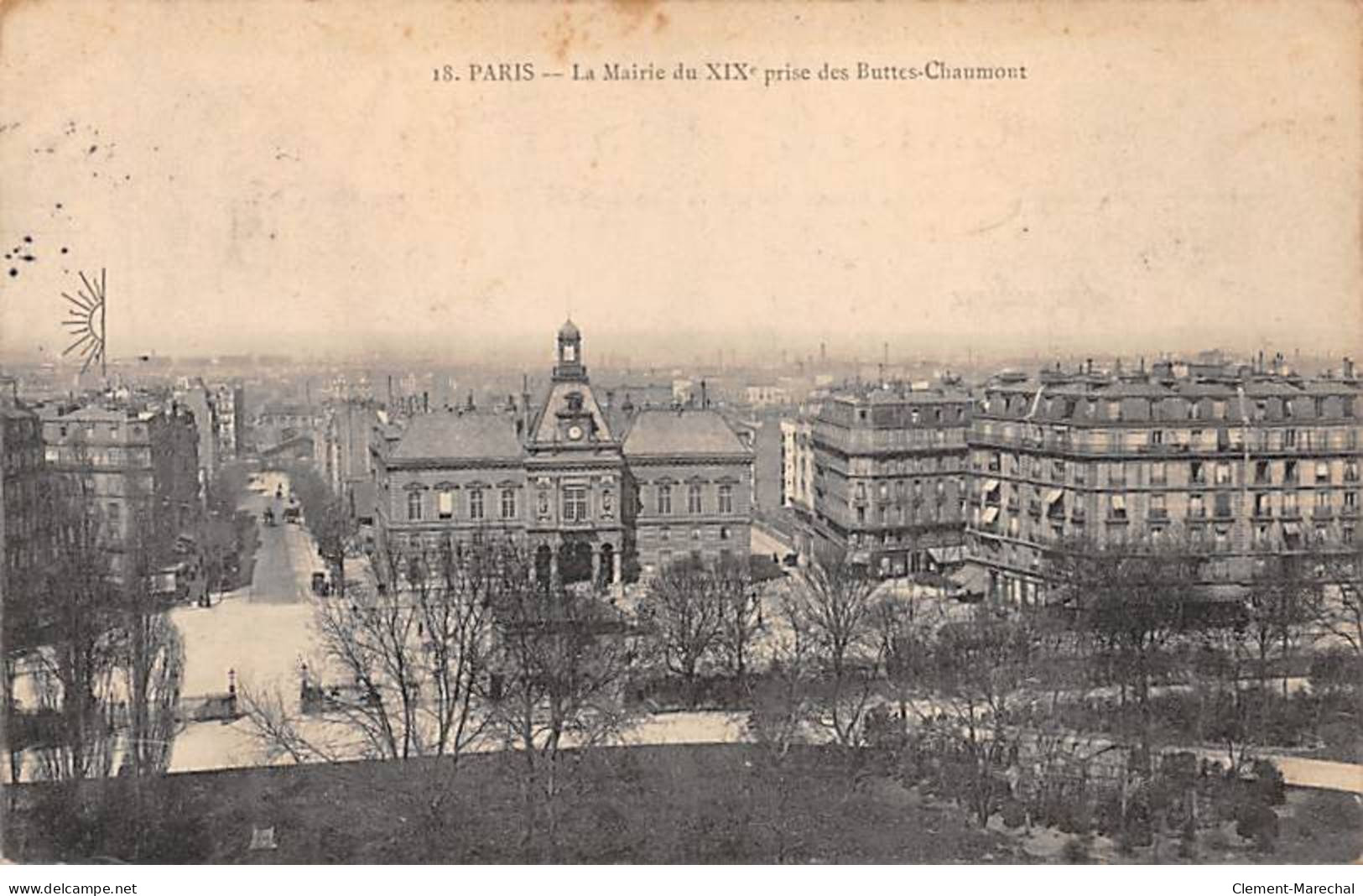 PARIS - La Mairie Du XIXe Prise Des Buttes Chaumont - Très Bon état - Paris (19)