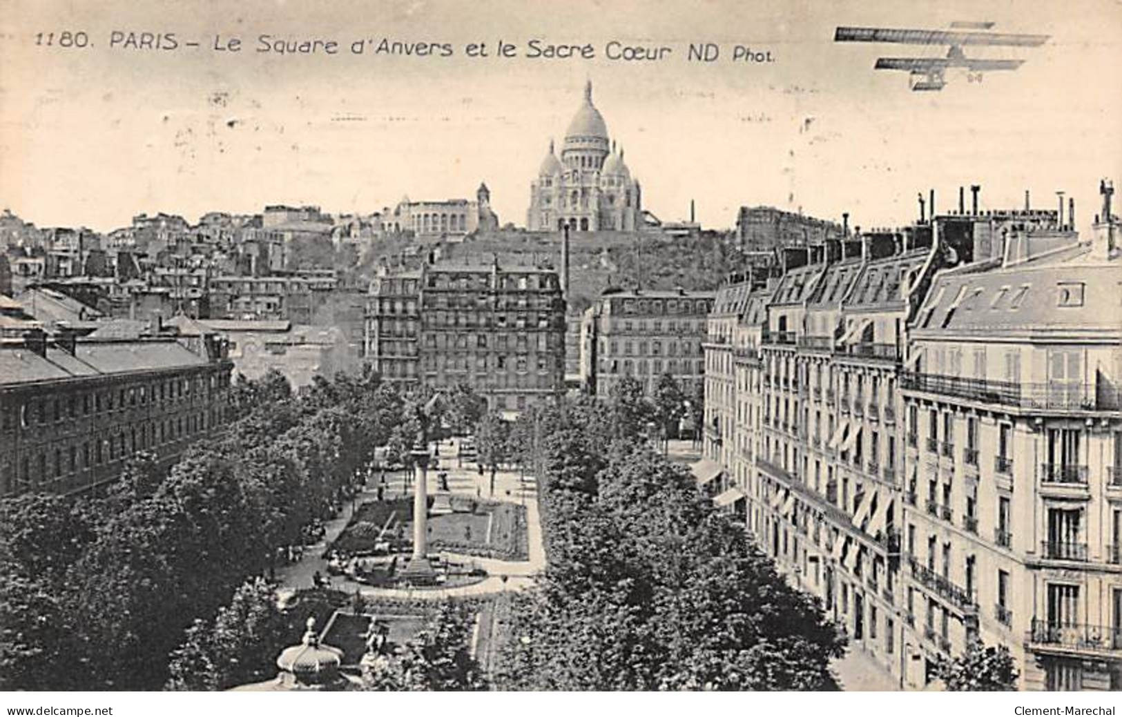 PARIS - Le Square D'Anvers Et Le Sacré Coeur - Très Bon état - Arrondissement: 18