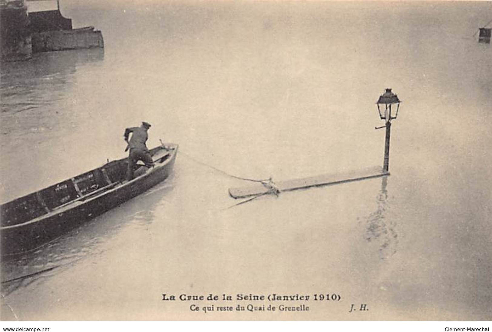 PARIS - La Crue De La Seine 1910 - Ce Qui Reste Du Quai De Grenelle - état - District 15