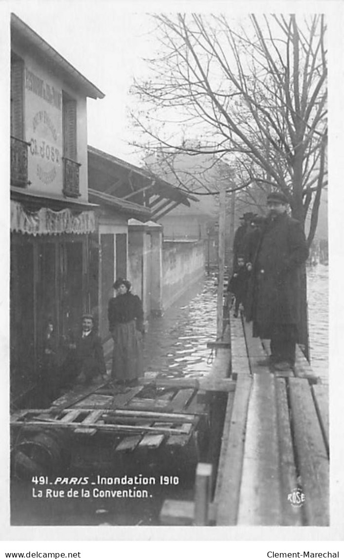 PARIS - Inondation 1910 - La Rue De La Convention - Très Bon état - Arrondissement: 15