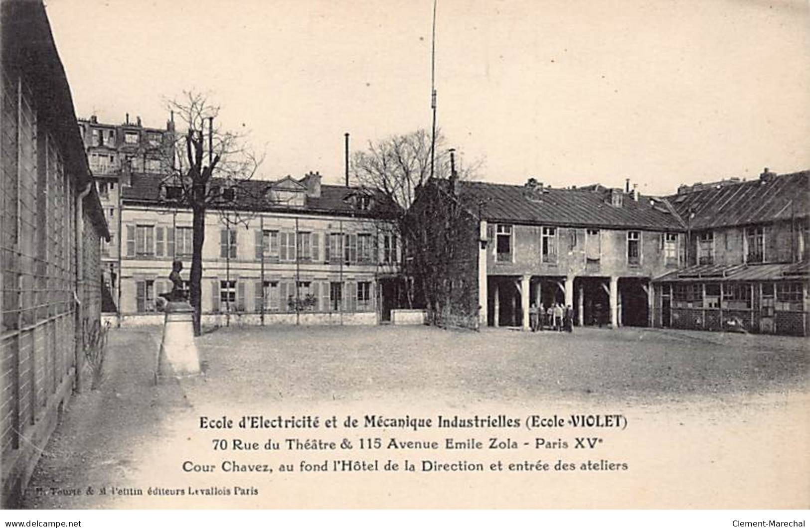 PARIS - Ecole D'Electricité Et De Mécanique Industrielles - Ecole Violet - Cour Chavez - Très Bon état - Distrito: 15