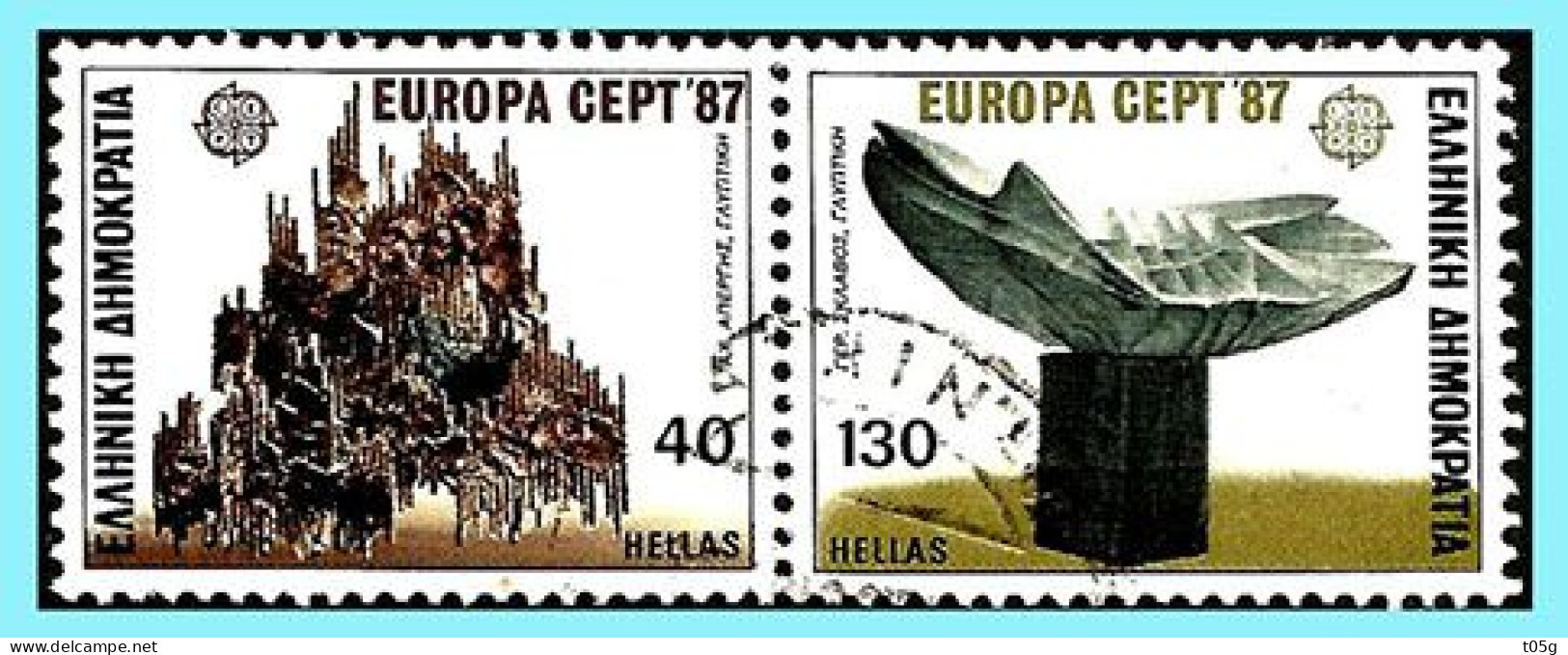 GREECE- GRECE- HELLAS 1987:  Europa CEPT - Se Tenant - Compl Set Used - Usados