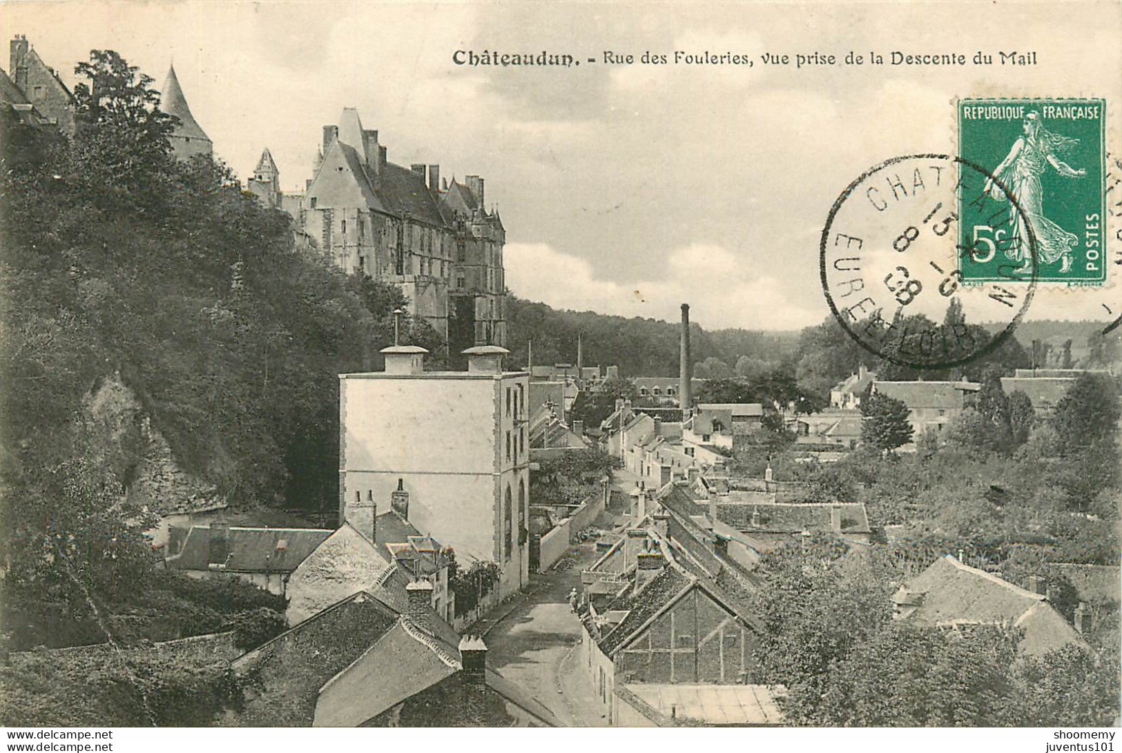 CPA Chateaudun-Rue Des Fouleries Vue Prise De La Descente Du Mail-Timbre      L1704 - Chateaudun