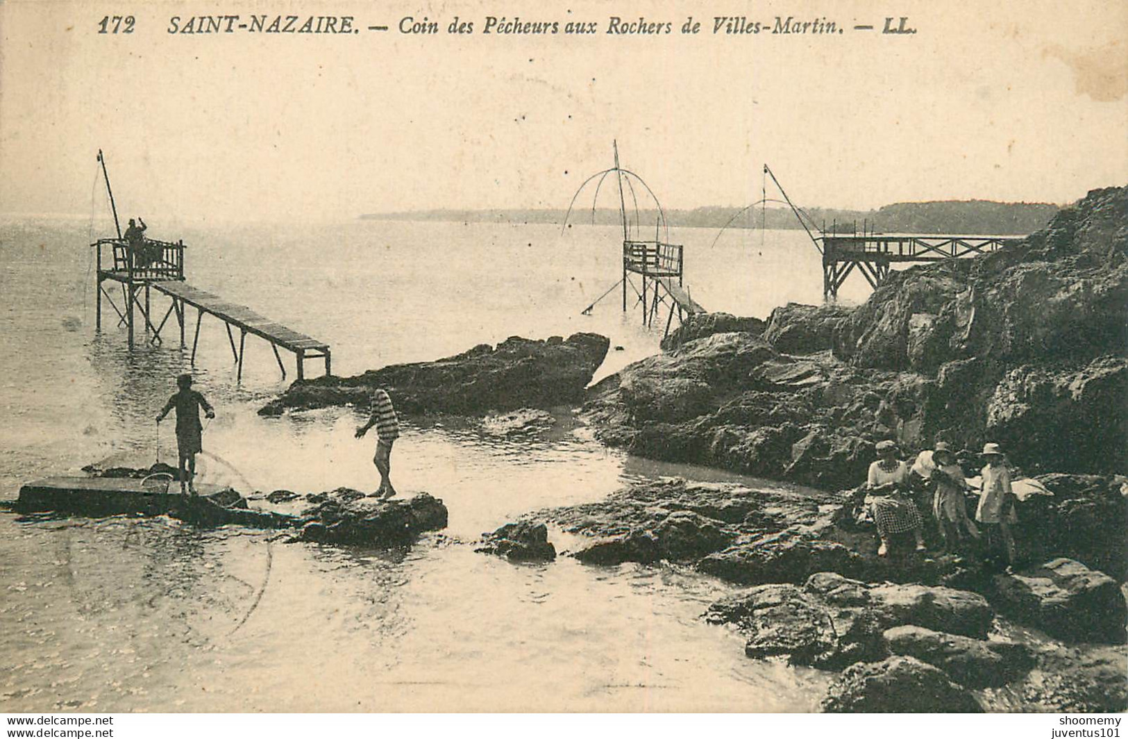 CPA Saint Nazaire-Coin Des Pêcheurs Aux Rochers De Villes-Martin-172-Timbre      L1803 - Saint Nazaire