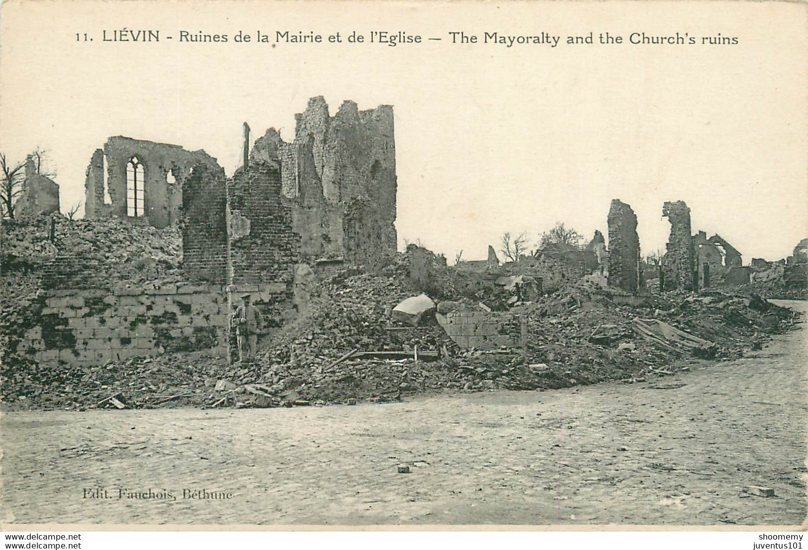 CPA Lièvin-Ruines De La Mairie Et De L'église-11      L1905 - Lievin