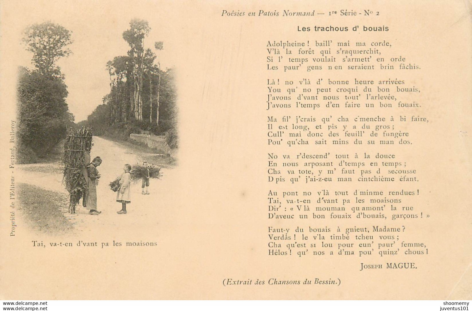 CPA Poésies En Patois Normand-n°2-Les Trachous D'bouais      L1905 - Basse-Normandie