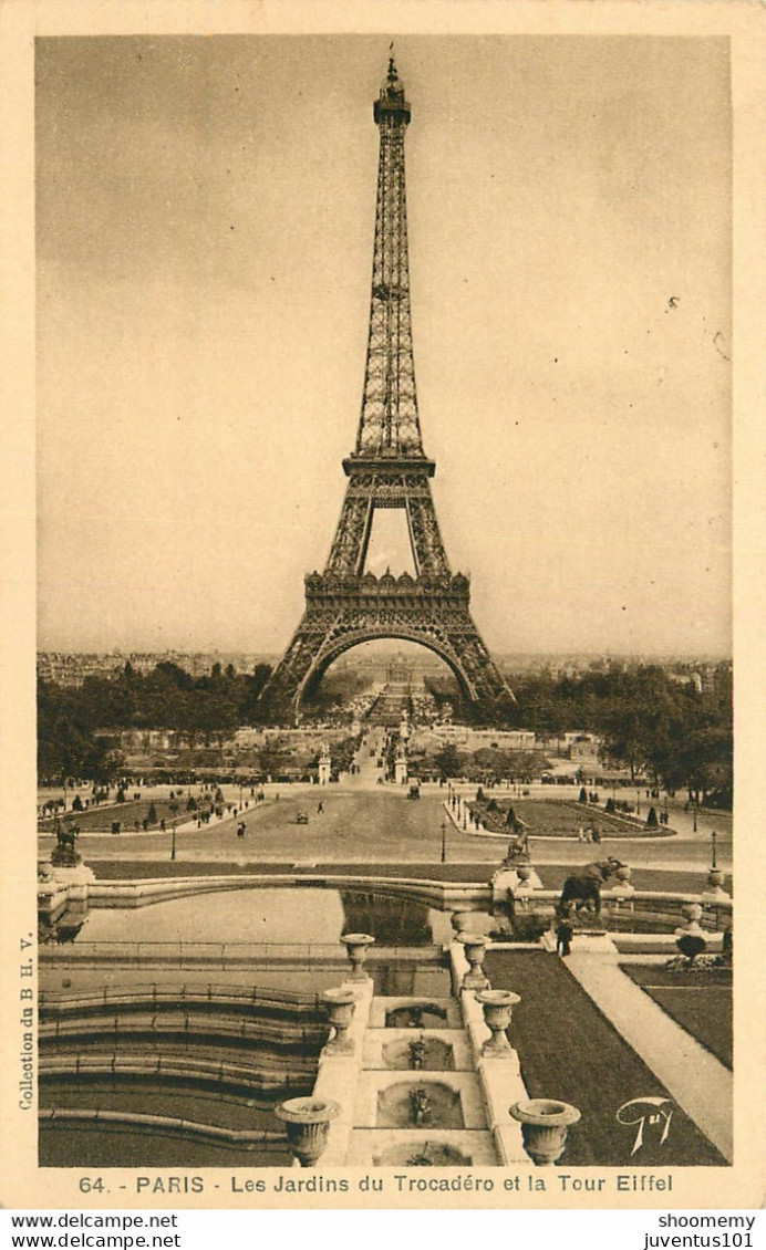 CPA Paris-Les Jardins Du Trocadéro      L1613 - Eiffelturm