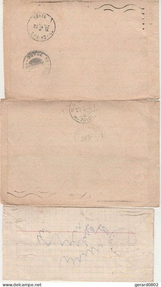 VIETNAM - Lot De 5 Enveloppes Fabriquées Avec Des Pages De Cahiers - L4 - Viêt-Nam