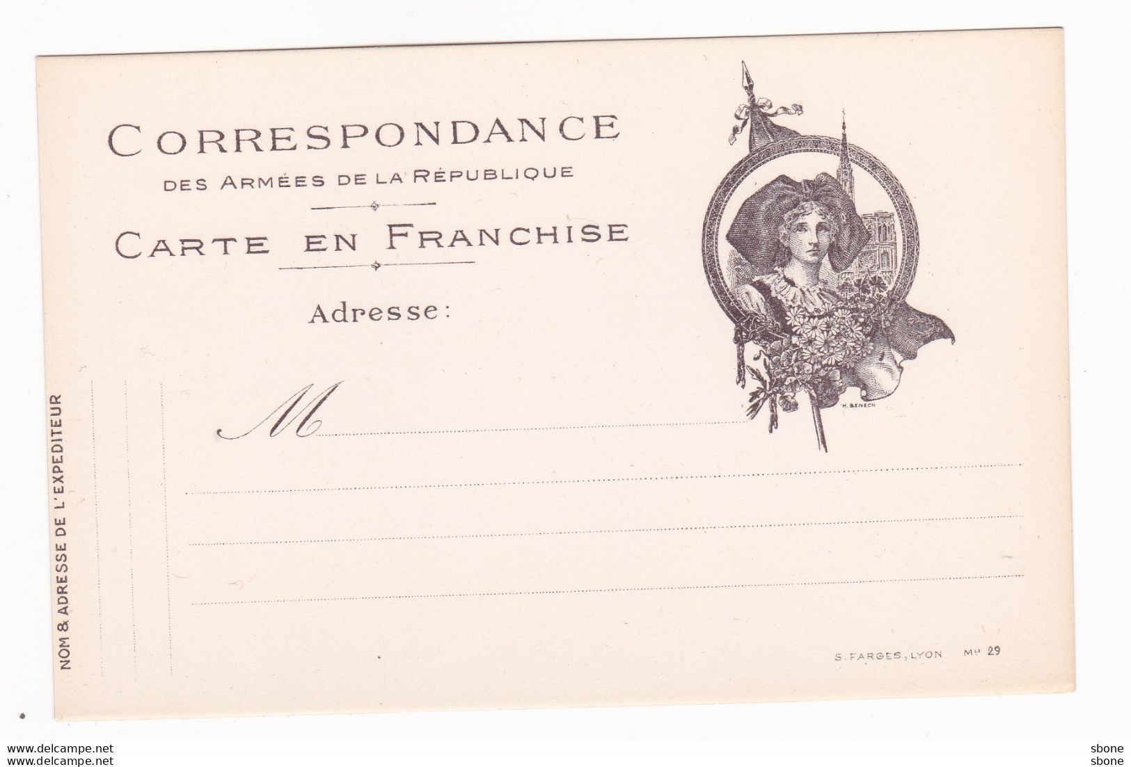 Carte En Franchise Militaire - Editions Farges - Alsacienne - Lettres & Documents