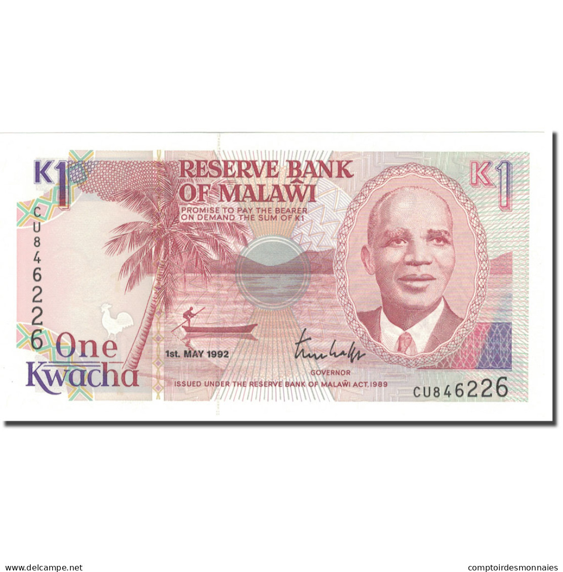 Billet, Malawi, 1 Kwacha, 1992, 1992-05-01, KM:23b, NEUF - Malawi