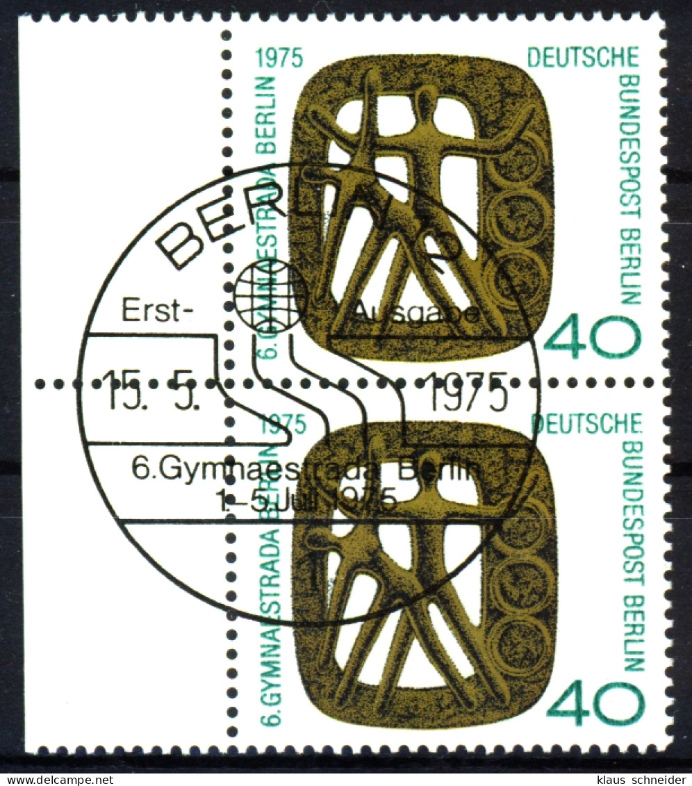 BERLIN 1975 Nr 493 ZENTR-ESST SENKR PAAR X1D5D72 - Used Stamps