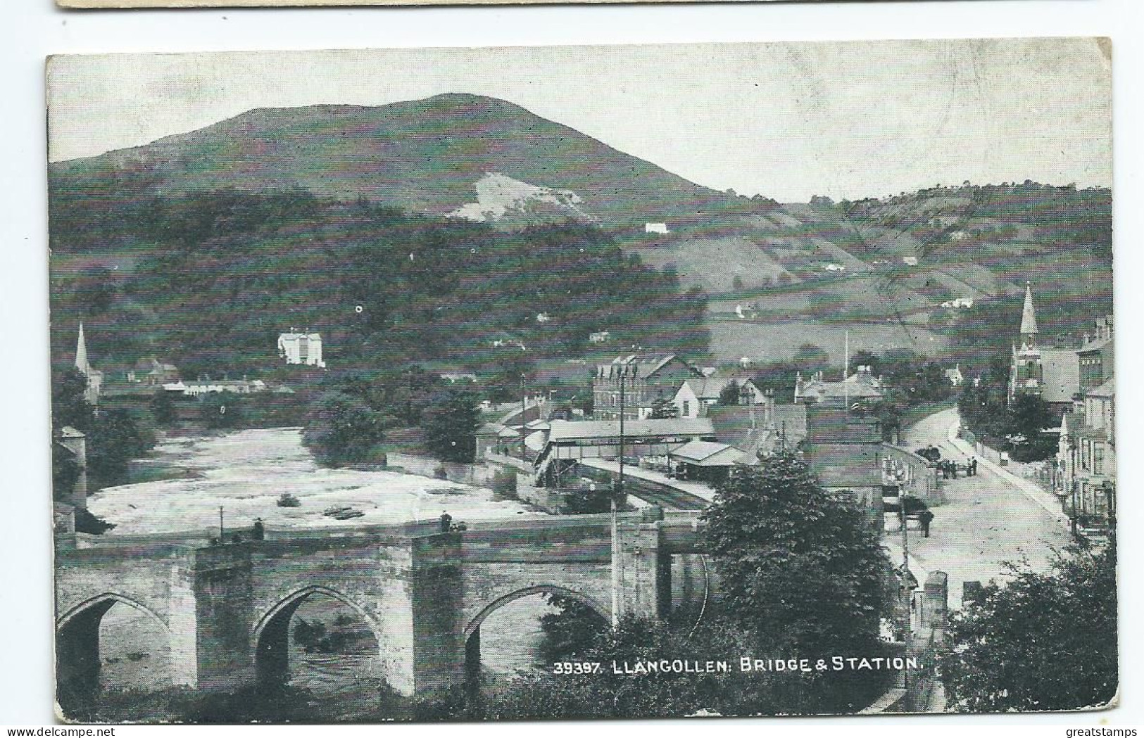 Postcard Railway Llangollen Bridge And Station Posted 1928 Nice Pmk. - Estaciones Sin Trenes