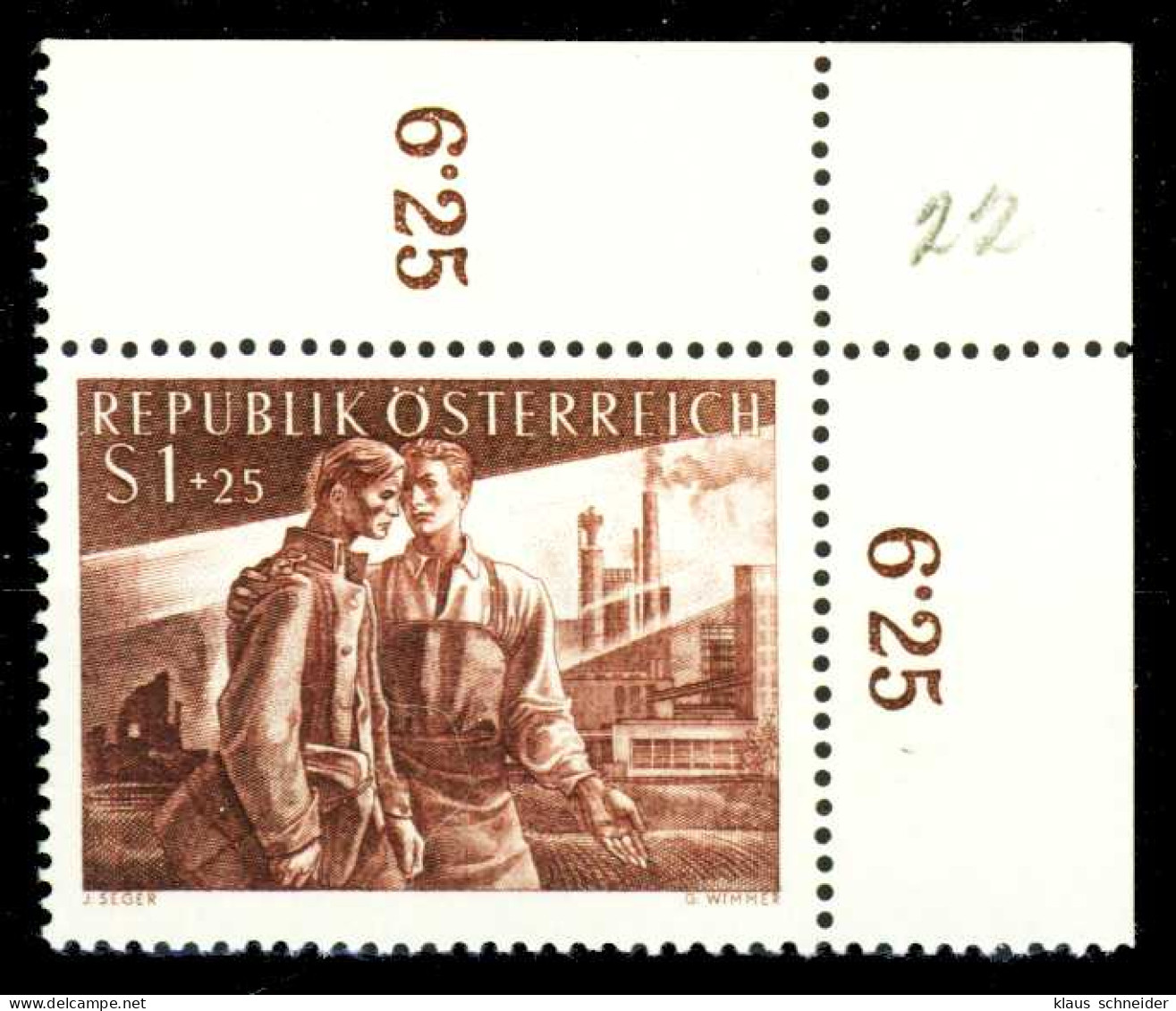 ÖSTERREICH 1955 Nr 1019 Postfrisch ECKE-ORE X336A9E - Unused Stamps