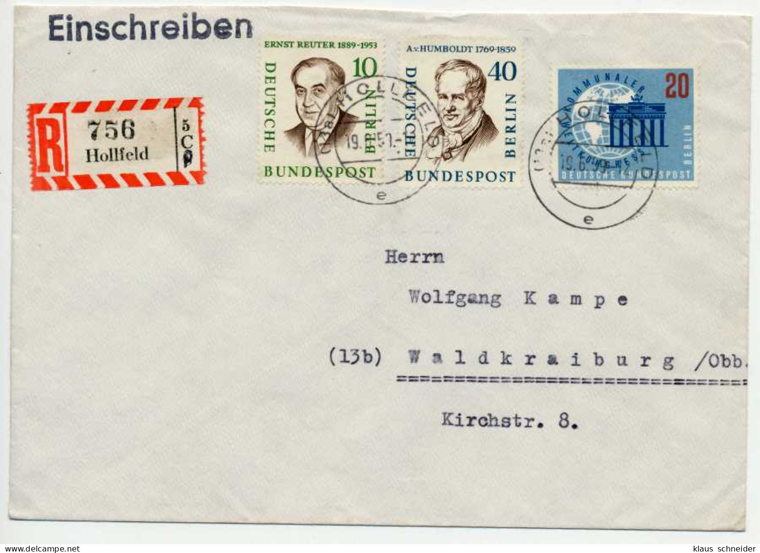 BERLIN 1957 Nr 171 BRIEF MIF X5BC7A6 - Brieven En Documenten