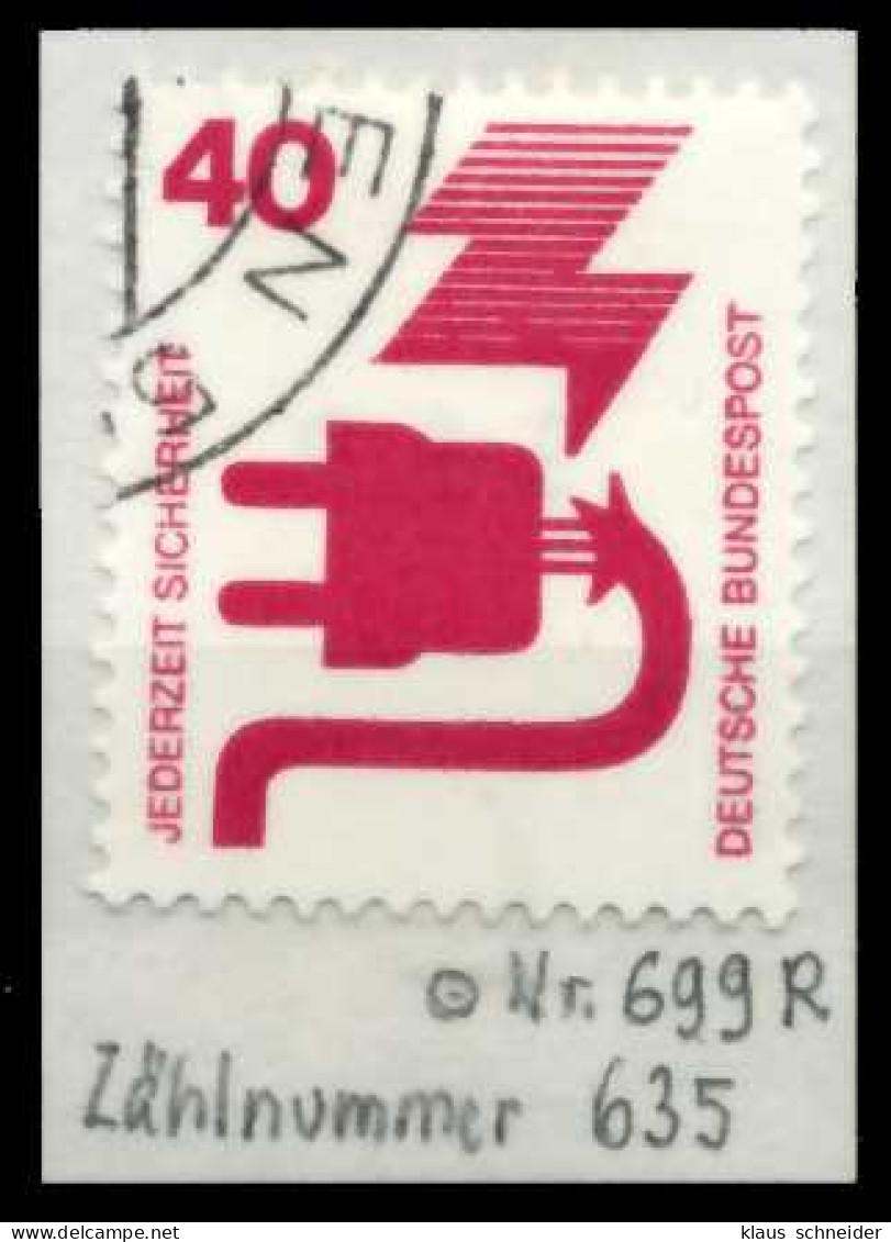 BRD DS UNFALLV Nr 699ARa Gestempelt X67B616 - Used Stamps