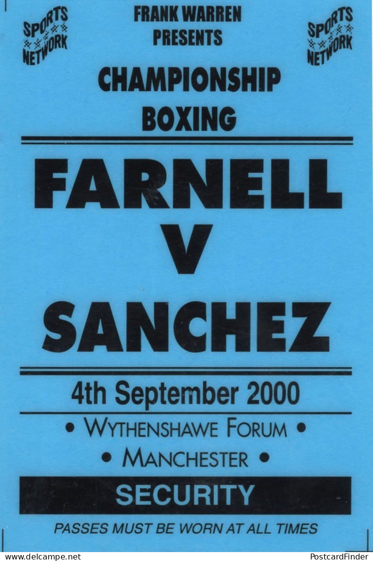 Anthony Farnell Vs Juan Sanchez Boxing 2000 Manchester Press Pass - Boxsport