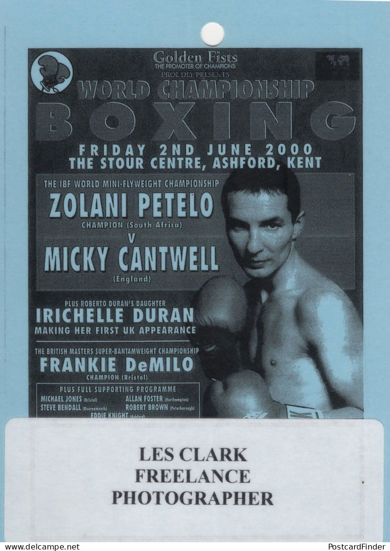 Zolani Petelo Vs Micky Cantwell 2000 Kent Boxing Press Pass - Boxe