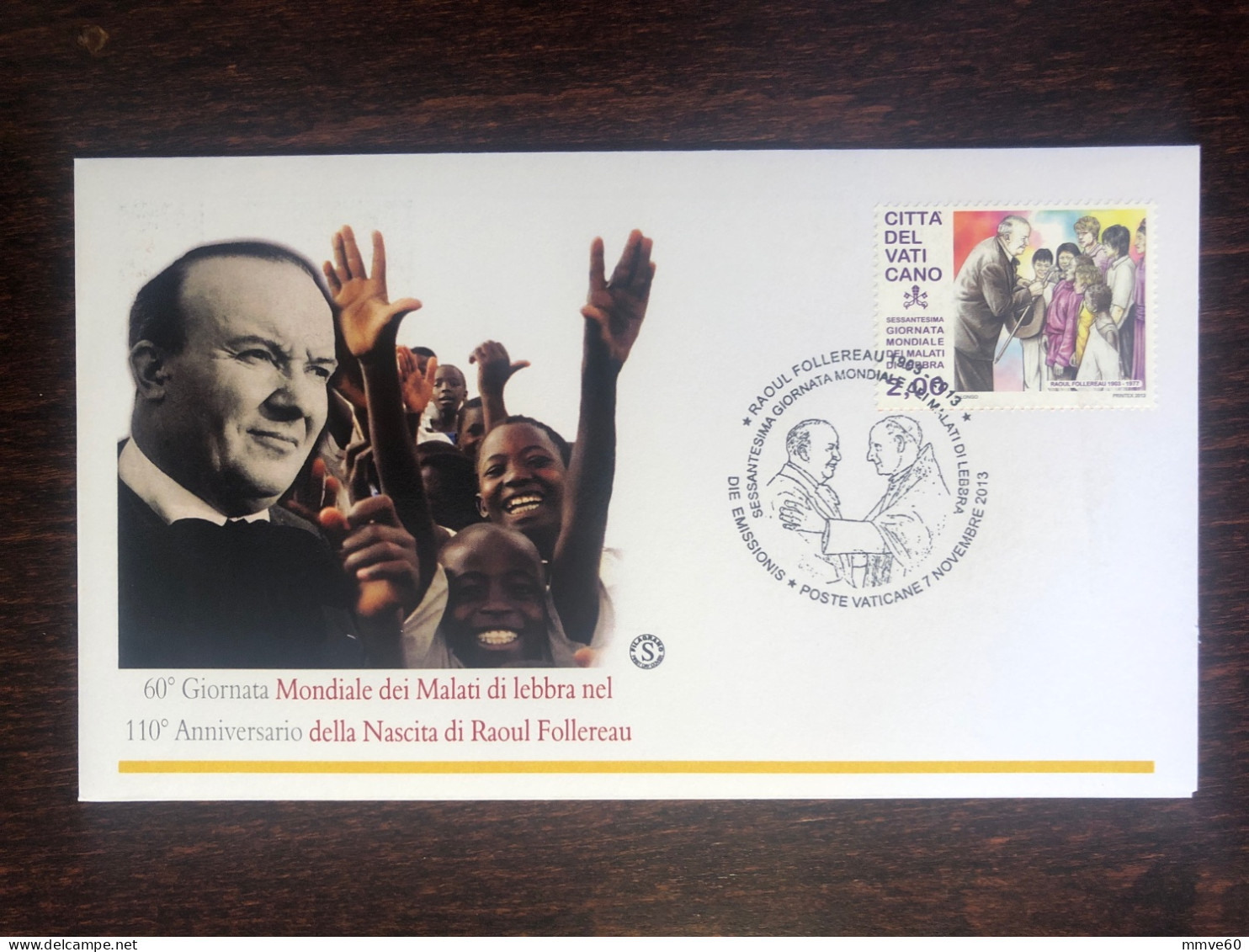 VATICAN FDC COVER 2013 YEAR LEPROSY LEPRA FOLLEREAU HEALTH MEDICINE STAMPS - FDC