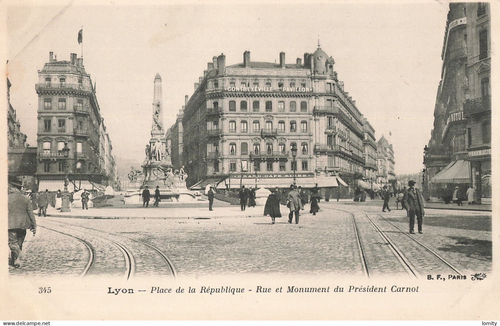 69 Lyon Place De La République Rue Et Monument Du Président Carnot CPA - Lyon 1