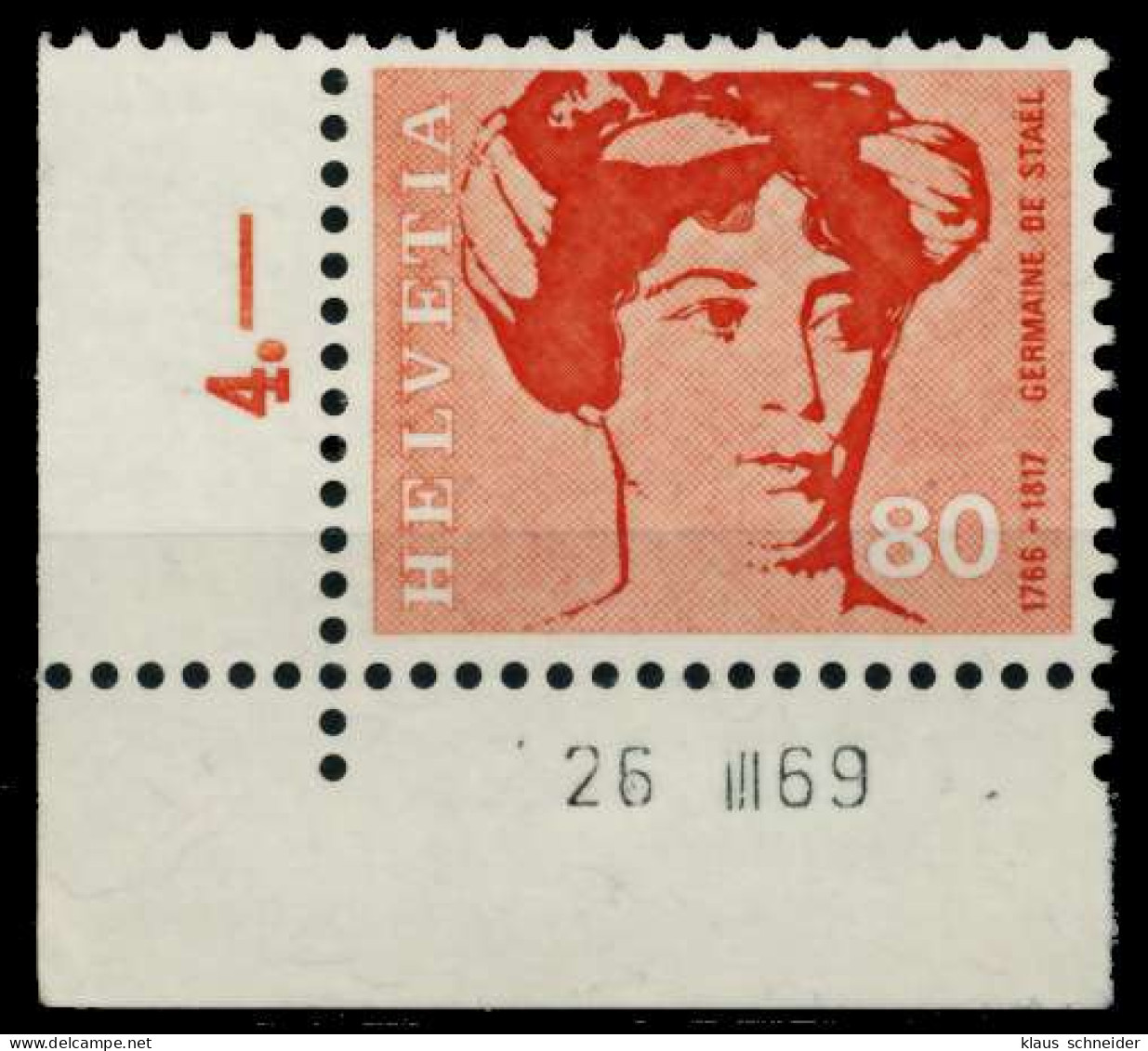 SCHWEIZ 1969 Nr 910 Postfrisch ECKE-ULI X84E416 - Unused Stamps