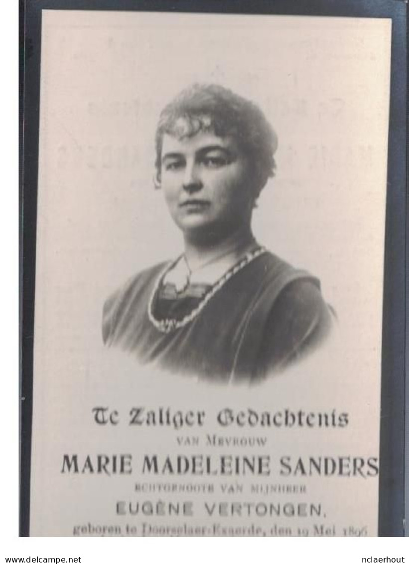 2404-01k Marie Madeleine Sanders - Vertongen Doorselaar Eksaarde 1895 - Dendermonde 1924 - Devotion Images