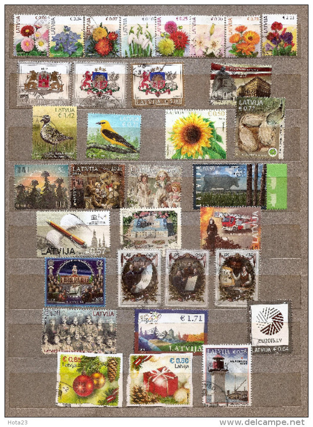 2015 Latvia Full Year Set Christmas,Horoscope, Fish, Birds Lighthouse Stamp USED  (0) - Latvia