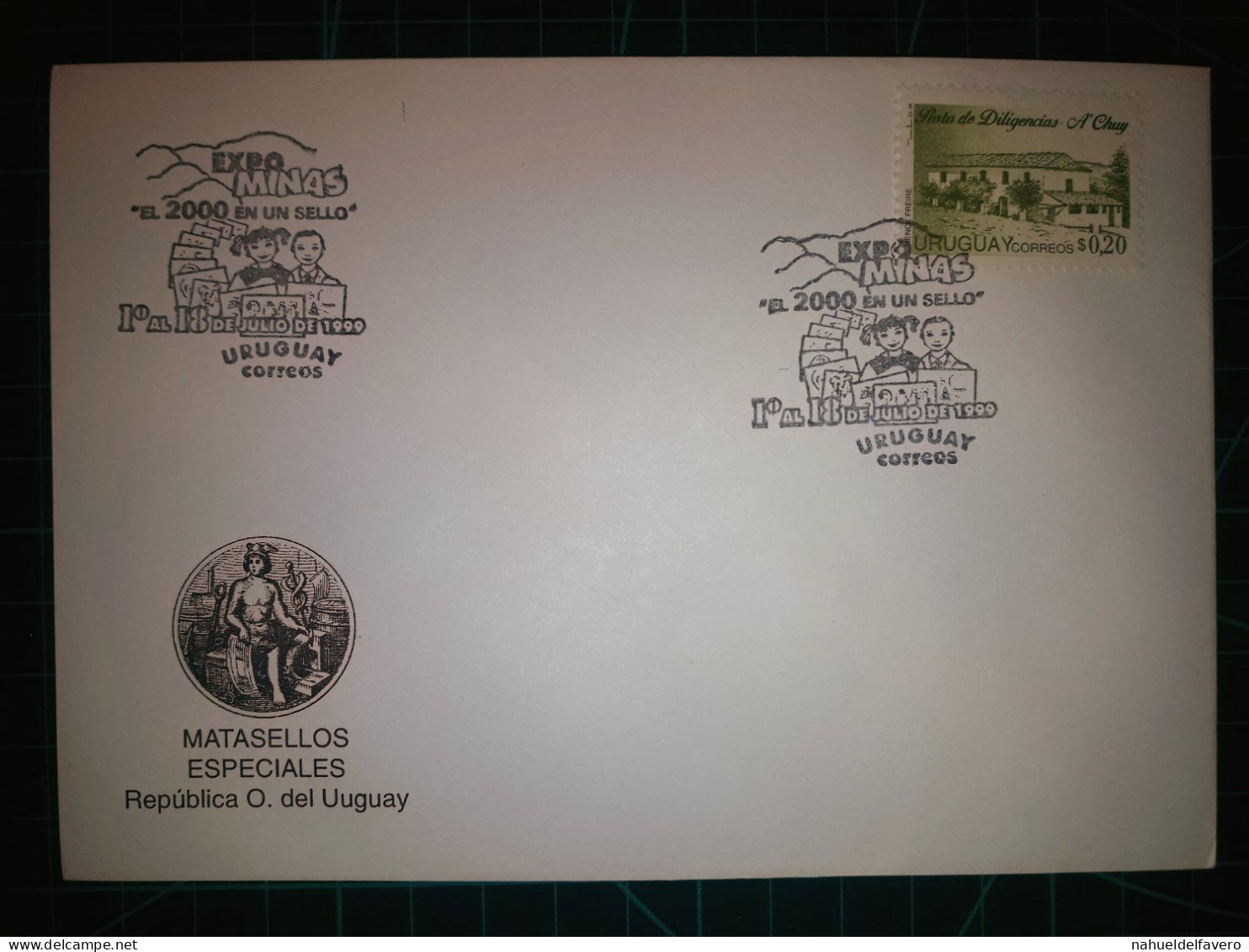 RÉPUBLIQUE ORIENTALE DE L'URUGUAY, Enveloppe FDC Commémorative Avec Timbre-poste Coloré (Proceres De La Patria, Bâtiment - Uruguay