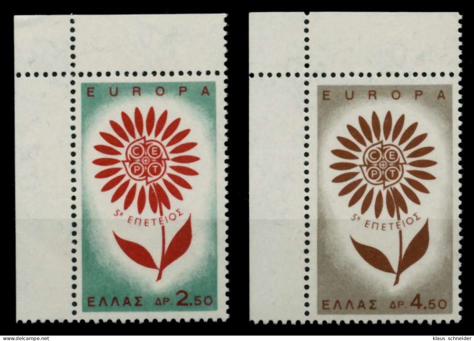 GRIECHENLAND 1964 Nr 858-859 Postfrisch ECKE-OLI X91E4B6 - Ungebraucht