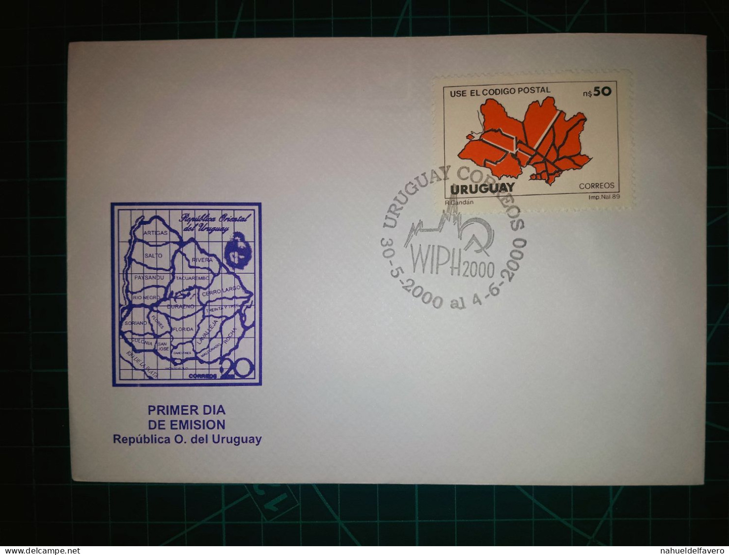 RÉPUBLIQUE ORIENTALE DE L'URUGUAY, Enveloppe FDC Commémorative Avec Timbre-poste Coloré (Proceres De La Patria, Bâtiment - Uruguay