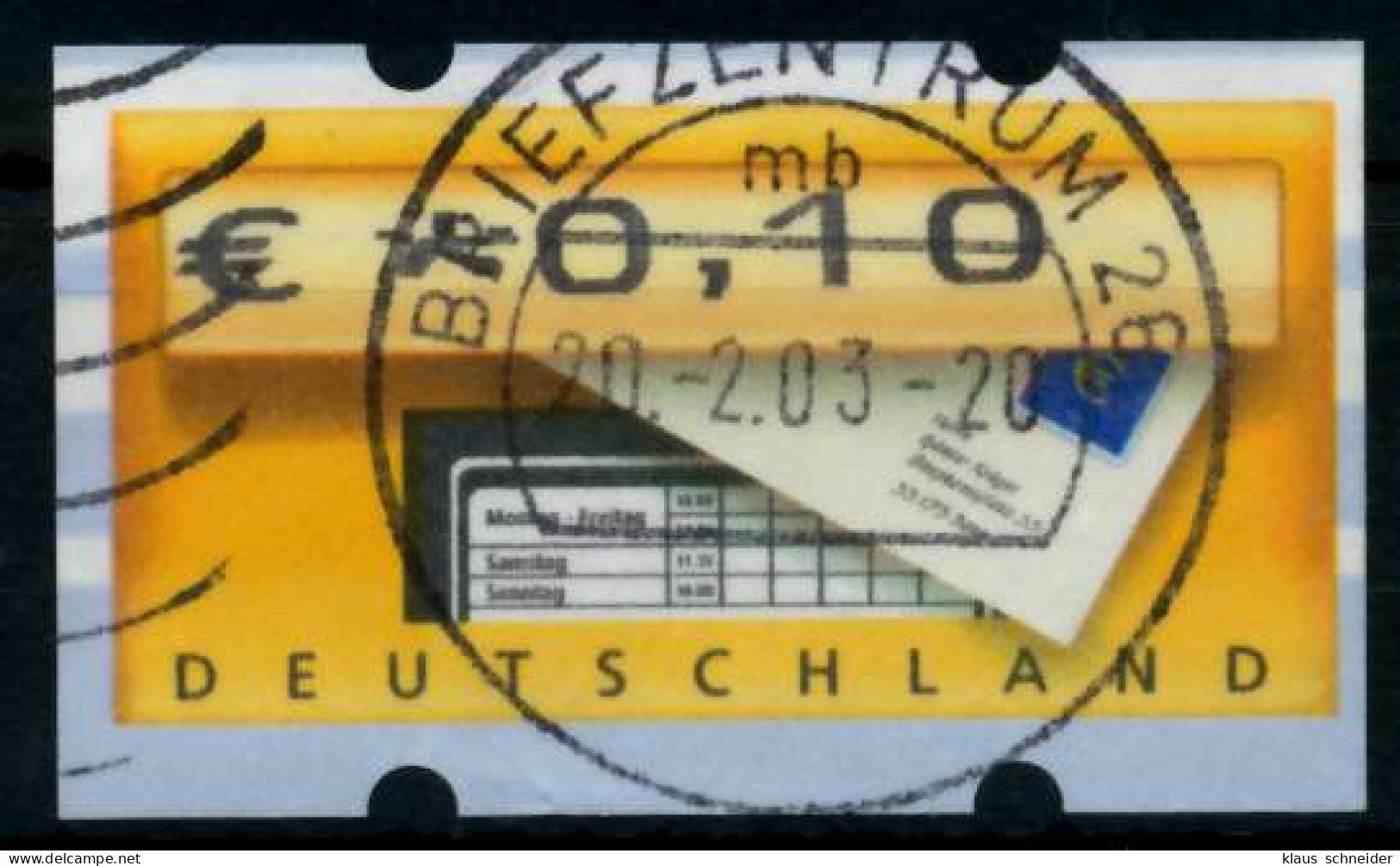 BRD ATM 2002 Nr 5-1-0010 Gestempelt X9706D6 - Machine Labels [ATM]