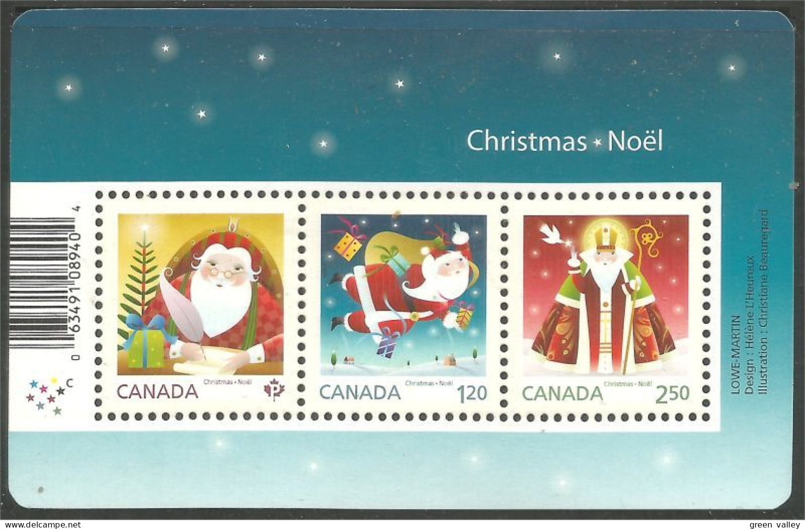 Canada Christmas Père Noel Santa Claus Feuillet Sheet MNH ** Neuf SC (C27-96b) - Weihnachten