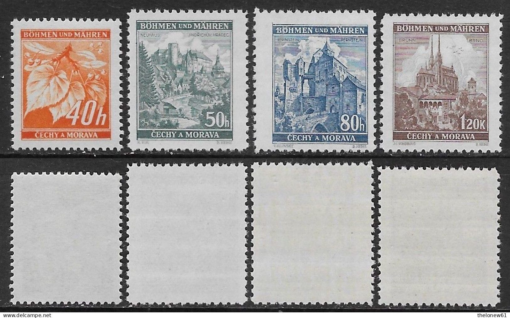 Bohemia Moravia 1940 Linden Branch Etc  Mi N.38-41 Complete Set MNH ** - Unused Stamps