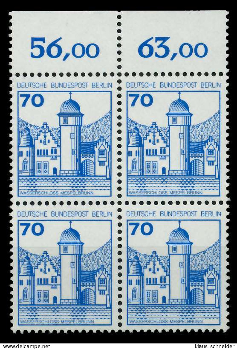 BERLIN DS BURGEN U. SCHLÖSSER Nr 538 Postfrisch VIERERB X782EFE - Unused Stamps