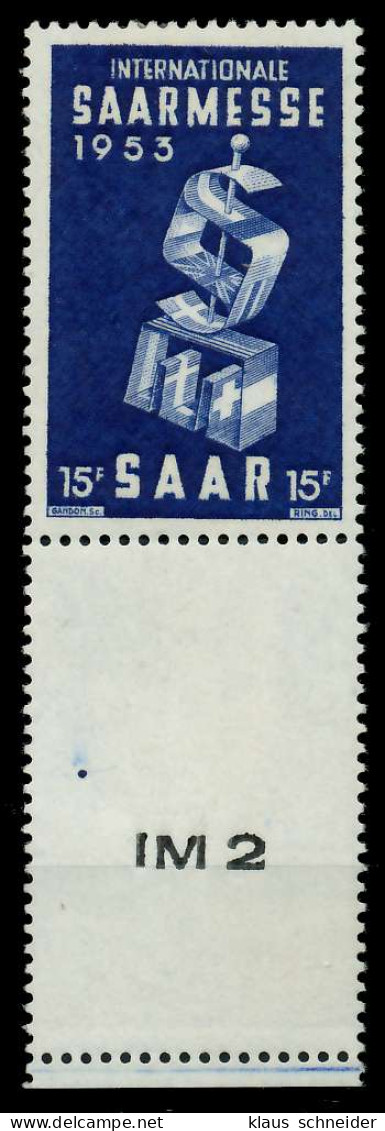 SAARLAND 1953 Nr 341L Postfrisch URA X79E0FE - Nuevos