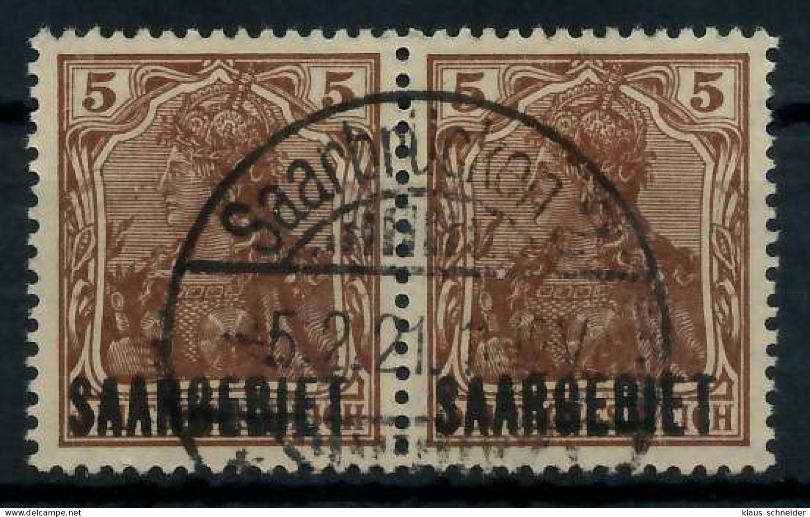 SAAR GERMANIA Nr 44a Zentrisch Gestempelt WAAGR PAAR X7B22EA - Used Stamps