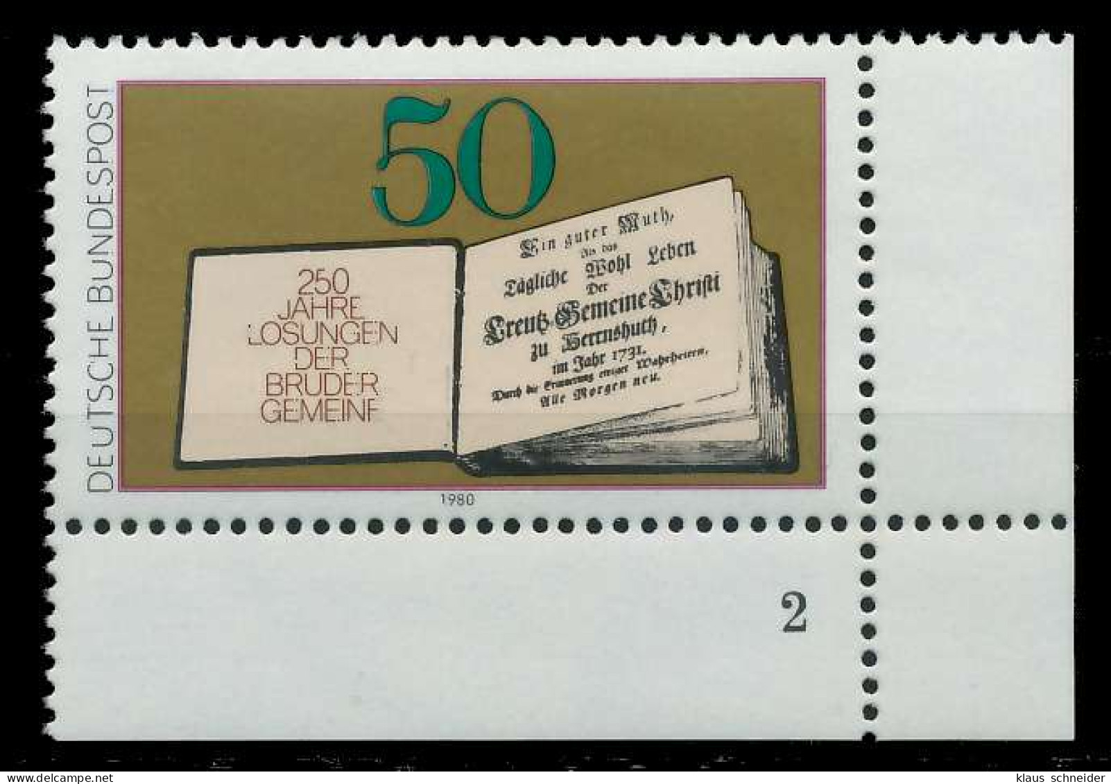 BRD 1980 Nr 1054 Postfrisch FORMNUMMER 2 S606EE2 - Nuevos