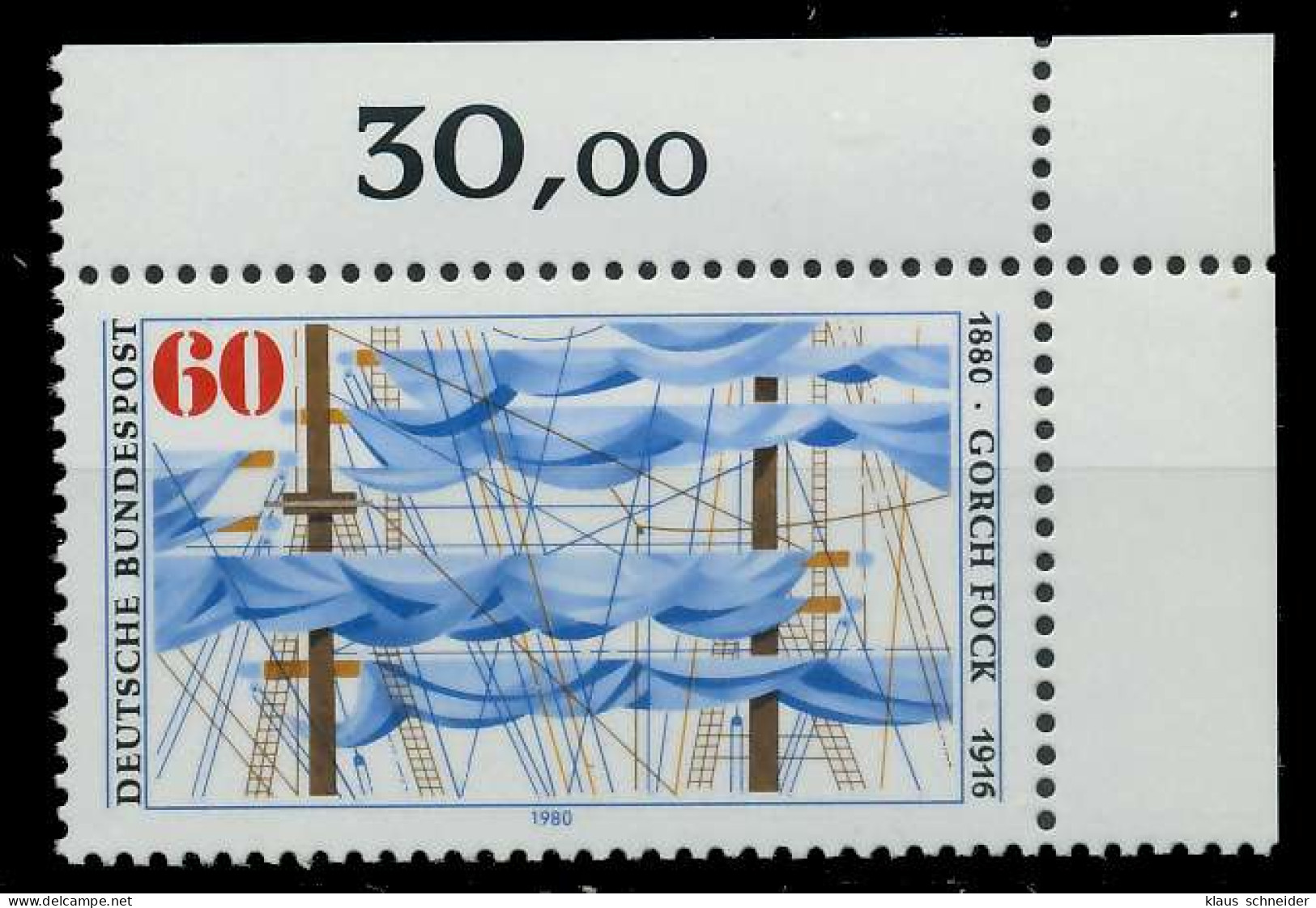BRD BUND 1980 Nr 1058 Postfrisch ECKE-ORE X80BEDA - Unused Stamps