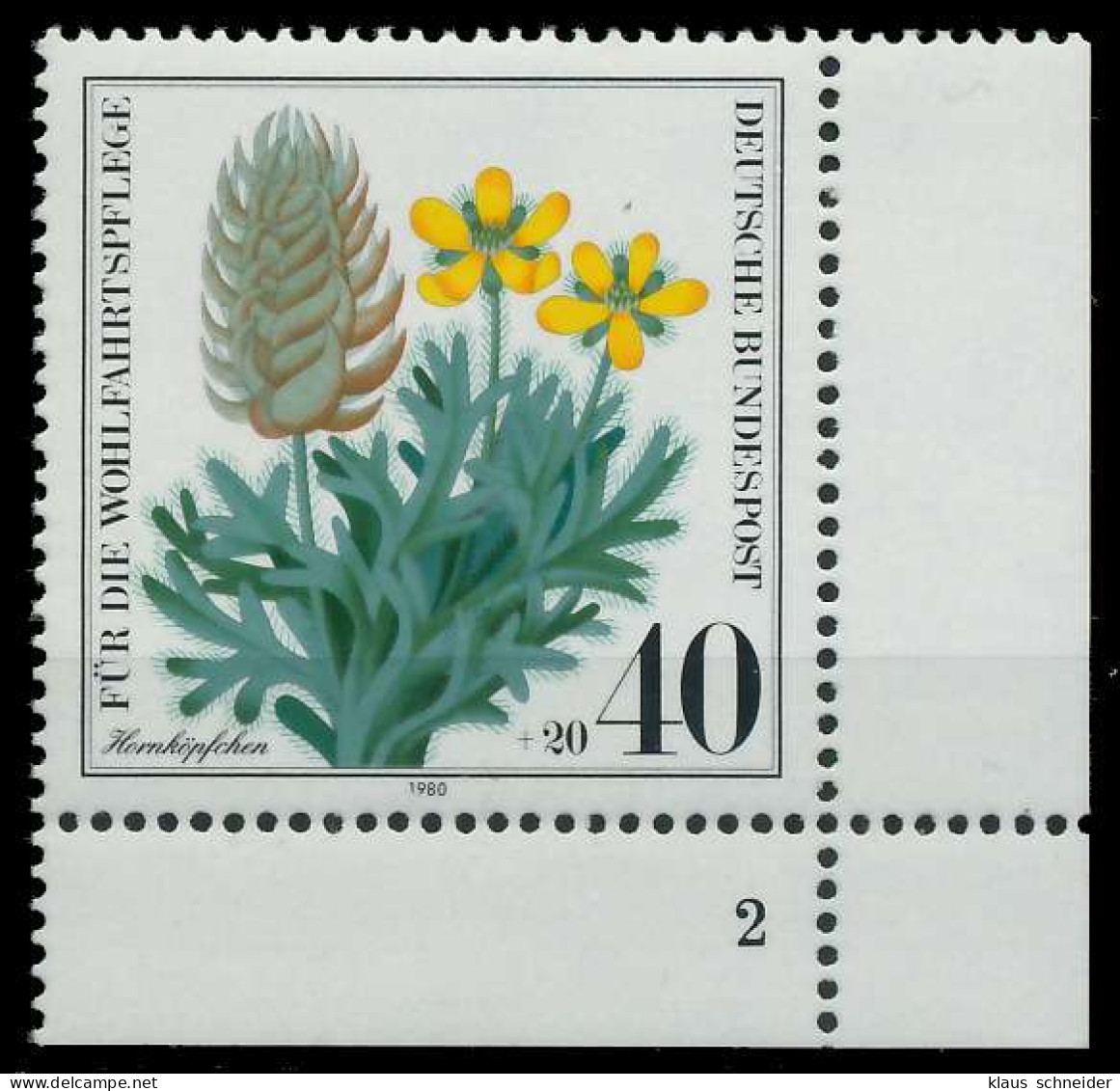 BRD 1980 Nr 1059 Postfrisch FORMNUMMER 2 S606F62 - Unused Stamps
