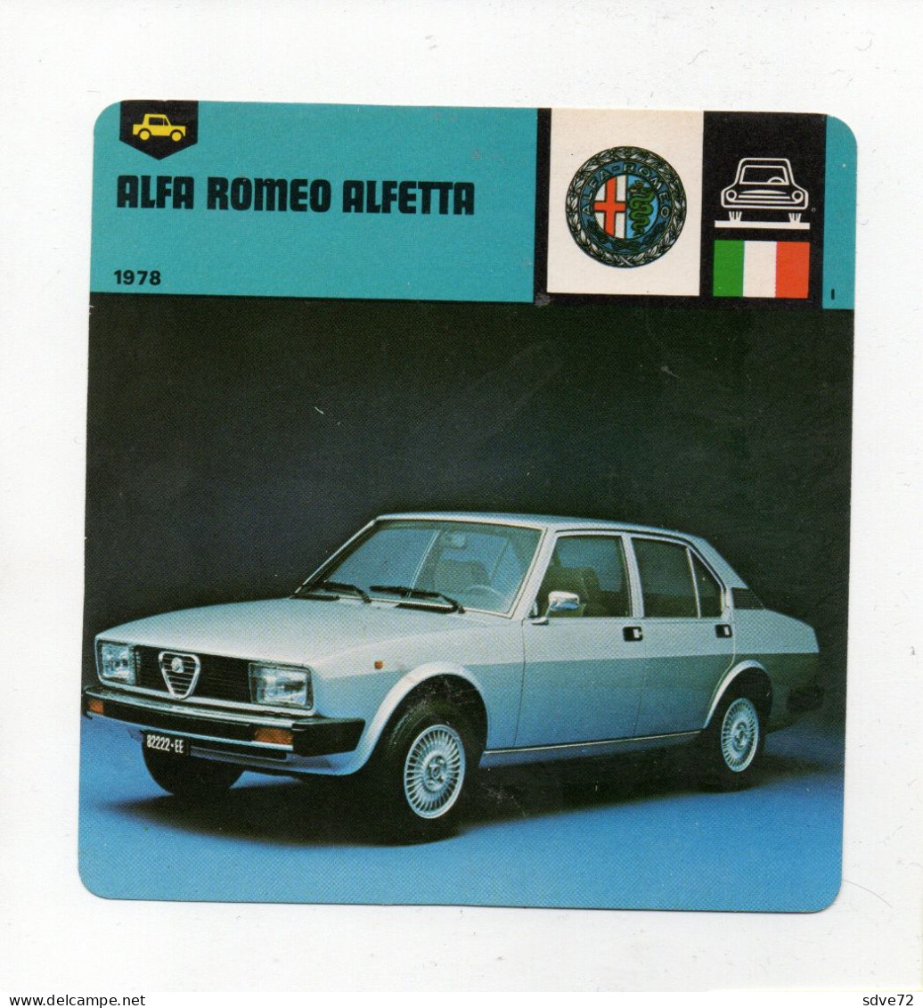 FICHE AUTOMOBILE - ALFA ROMEO ALFETTA - Auto's