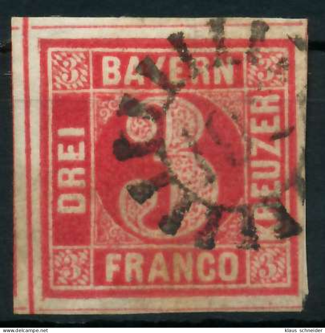 BAYERN QUADRAT AUSGABE Nr 9 GMR 19x Zentrisch Gestempelt BRF X87E3FA - Used