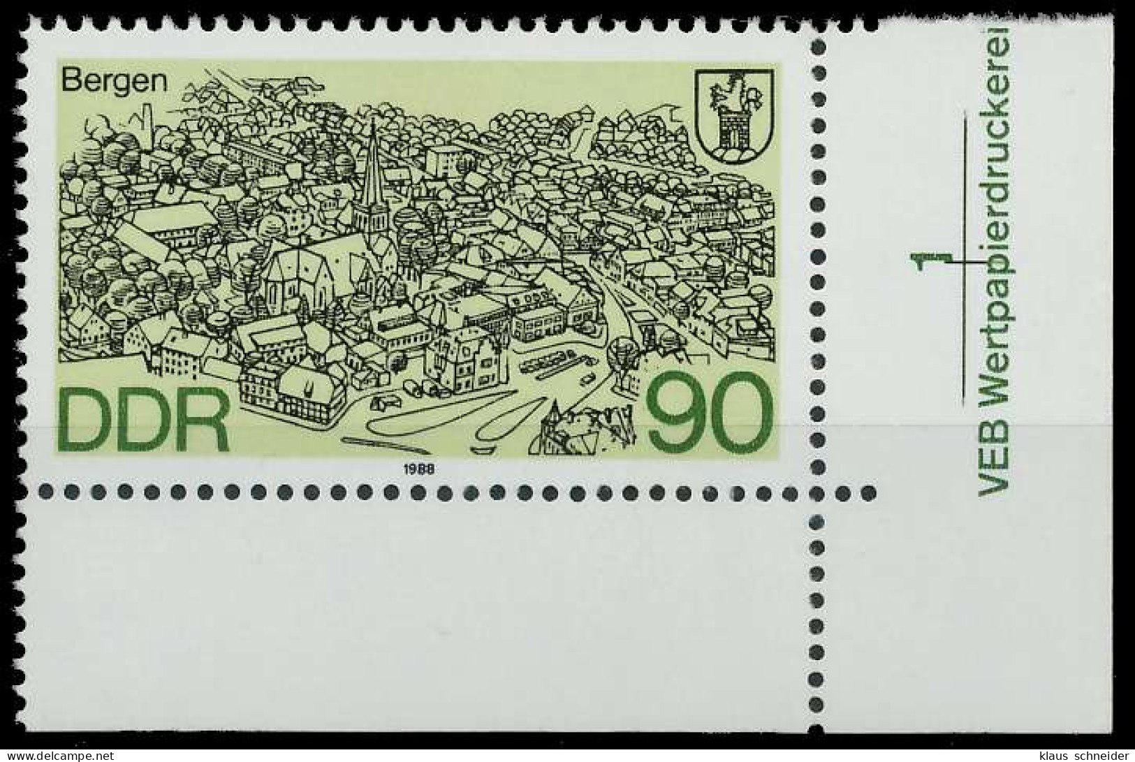 DDR 1988 Nr 3165 Postfrisch ECKE-URE X0DDD72 - Neufs