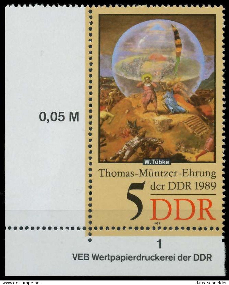 DDR 1989 Nr 3269 Postfrisch ECKE-ULI X0E40D6 - Nuevos