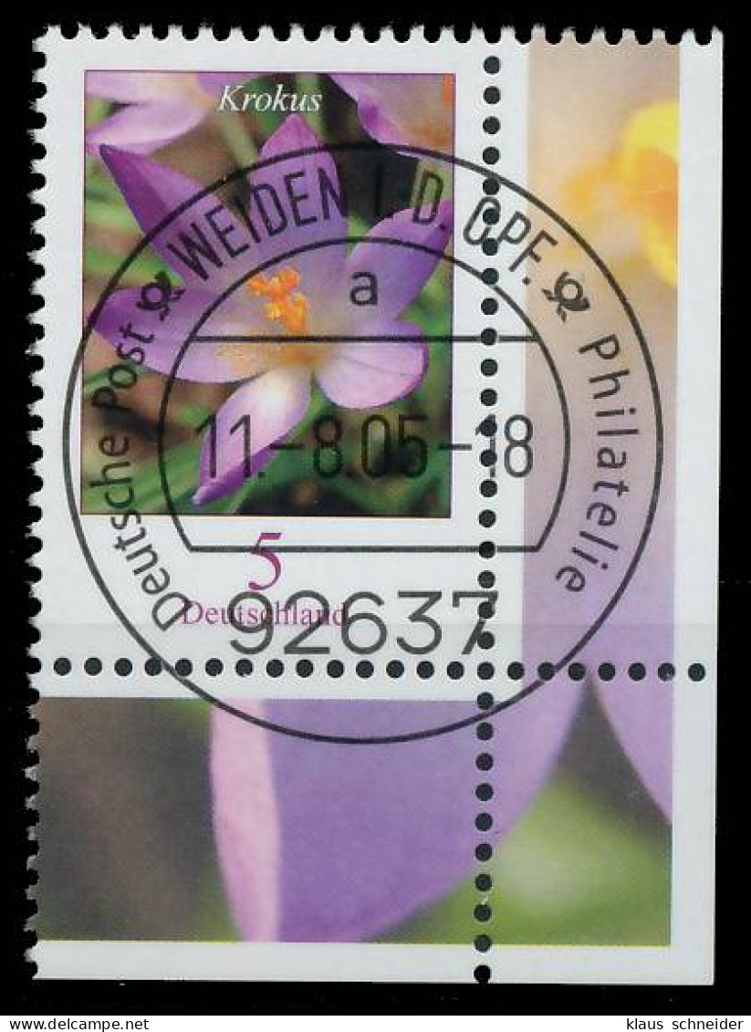 BRD BUND DS BLUMEN Nr 2480A Zentrisch Gestempelt ECKE-URE X393C06 - Used Stamps