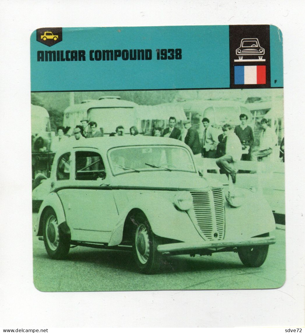 FICHE AUTOMOBILE - AMILCAR COMPOUND 1938 - Voitures