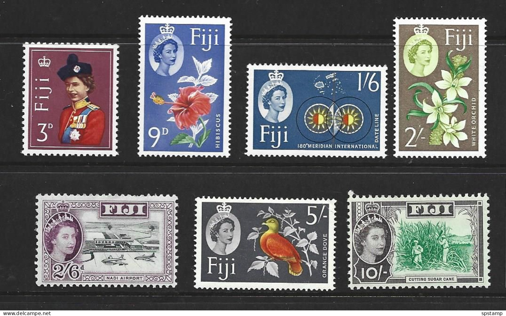 Fiji 1962 - 1967 QEII Definitives Part Short Set Of 8 To 10/- Sugar Cane FM - Fidji (...-1970)