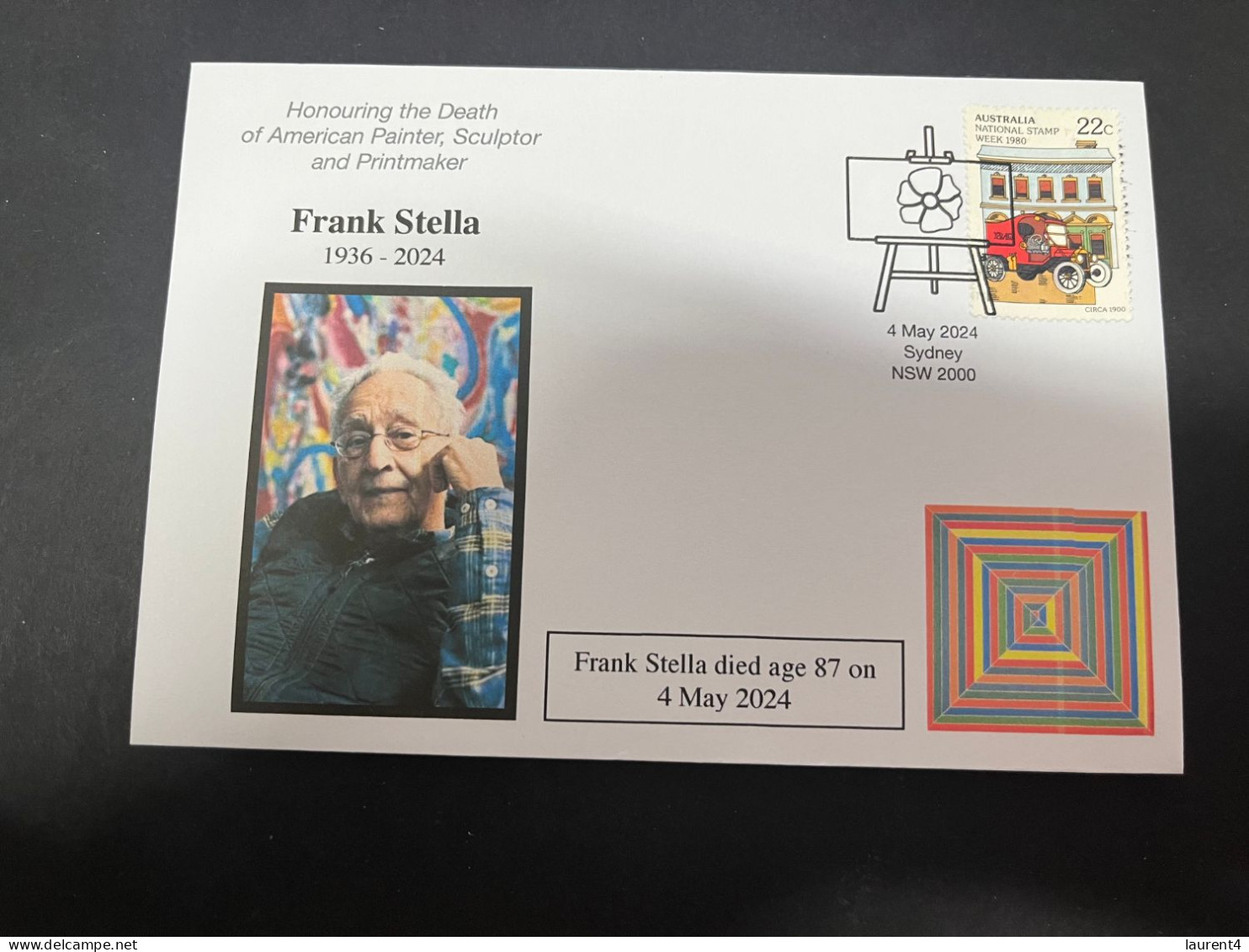 7-4-2024 (4 Z 22)  Death Of US Painter & Artist Frank Stella (Age 87) - Otros & Sin Clasificación
