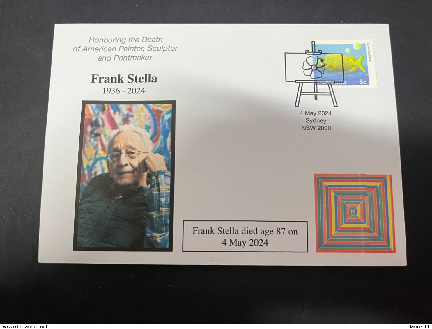 7-4-2024 (4 Z 22)  Death Of US Painter & Artist Frank Stella (Age 87) - Otros & Sin Clasificación